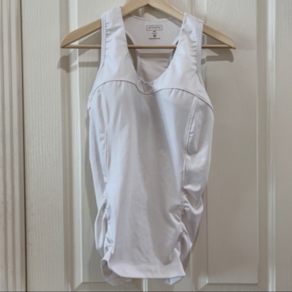 Athleta Tops - Athleta Althetic Tank Top White Large 38C EUC RUN